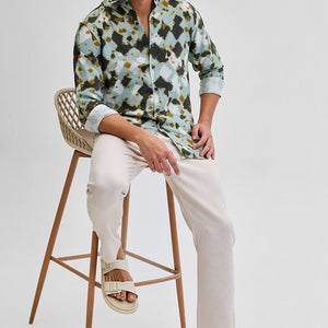 Green Textured Abstract Shirt