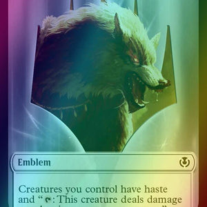 Arlinn, Embraced by the Moon Emblem (23) // Wolf Token (18) [Innistrad Remastered: Tokens] [Foil]