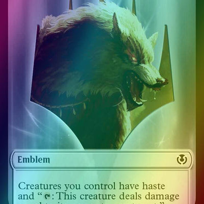 Arlinn, Embraced by the Moon Emblem (23) // Wolf Token (18) [Innistrad Remastered: Tokens] [Foil]