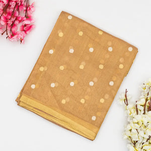 Gold Handloom Banarasi Tissue Silk Saree With Jaal Motifs