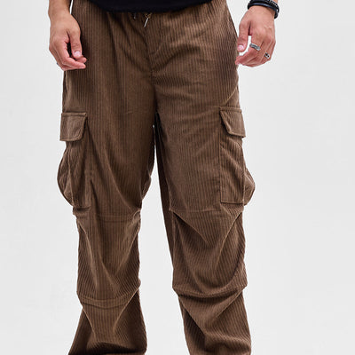 Brown Corduroy Baggy Fit Cargo