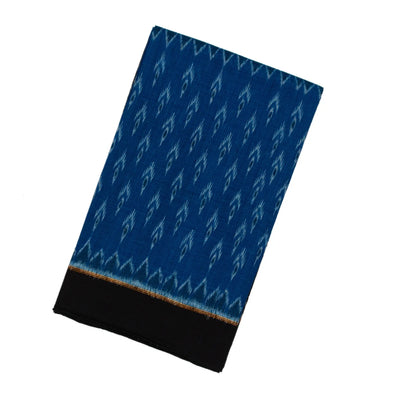 Blue & Black Handloom Orissa Cotton Saree With Tie & Dye Motifs