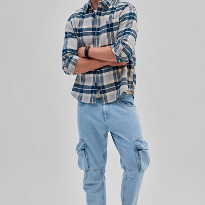 Blue Flannel Checks Overshirt