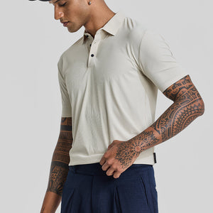 Cream Stitchless Polo T-Shirt