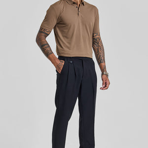 Light Brown Textured Polo T-Shirt