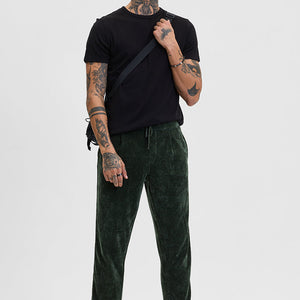 Olive Corduroy Relaxed Fit Trousers