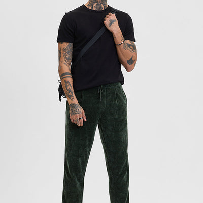 Olive Corduroy Relaxed Fit Trousers