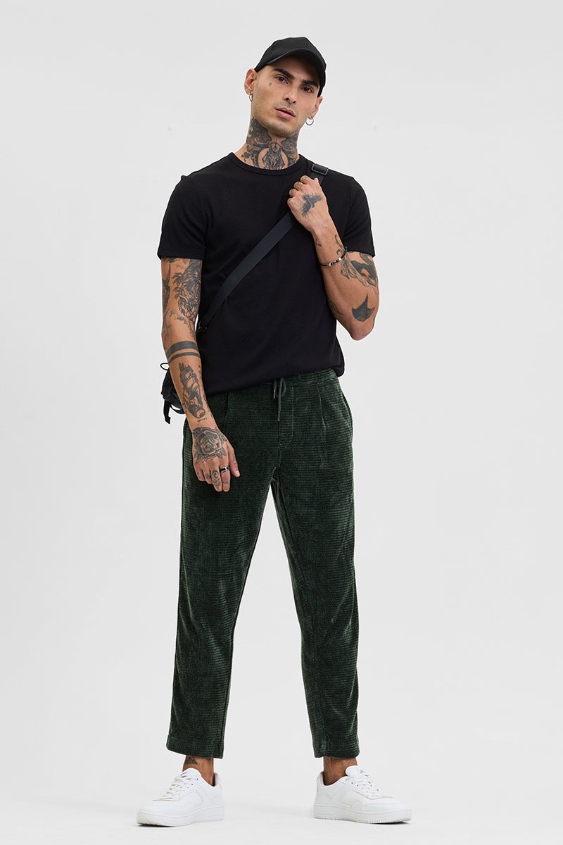 Olive Corduroy Relaxed Fit Trousers