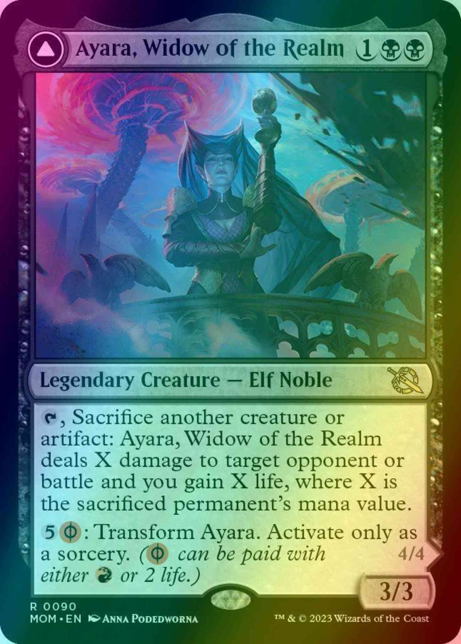 Ayara, Widow of the Realm // Ayara, Furnace Queen [90] [March of the Machine] [Foil]