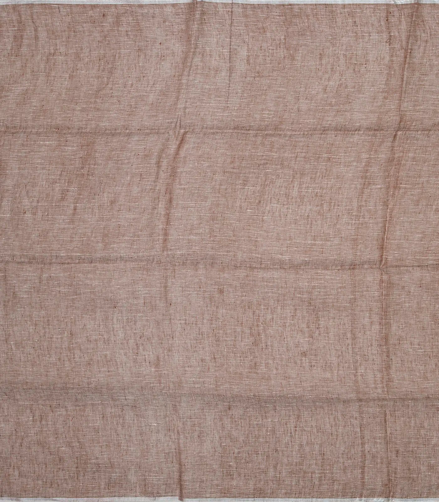 Sandal Handloom Plain Linen Saree With Stripes in Pallu