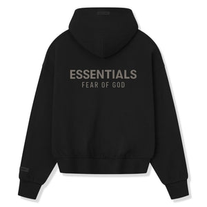 Fear Of God Essentials Classic Fleece Jet Black Metalic Zip-Up Hoodie (SS25)