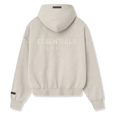 Fear Of God Essentials Classic Heather Stone Zip-Up Hoodie (SS25)