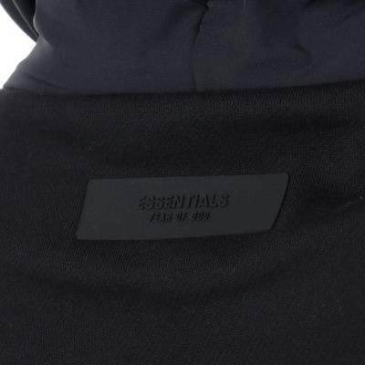 Fear Of God Essentials Core Collection Nylon Fleece Black Hoodie (SS24)