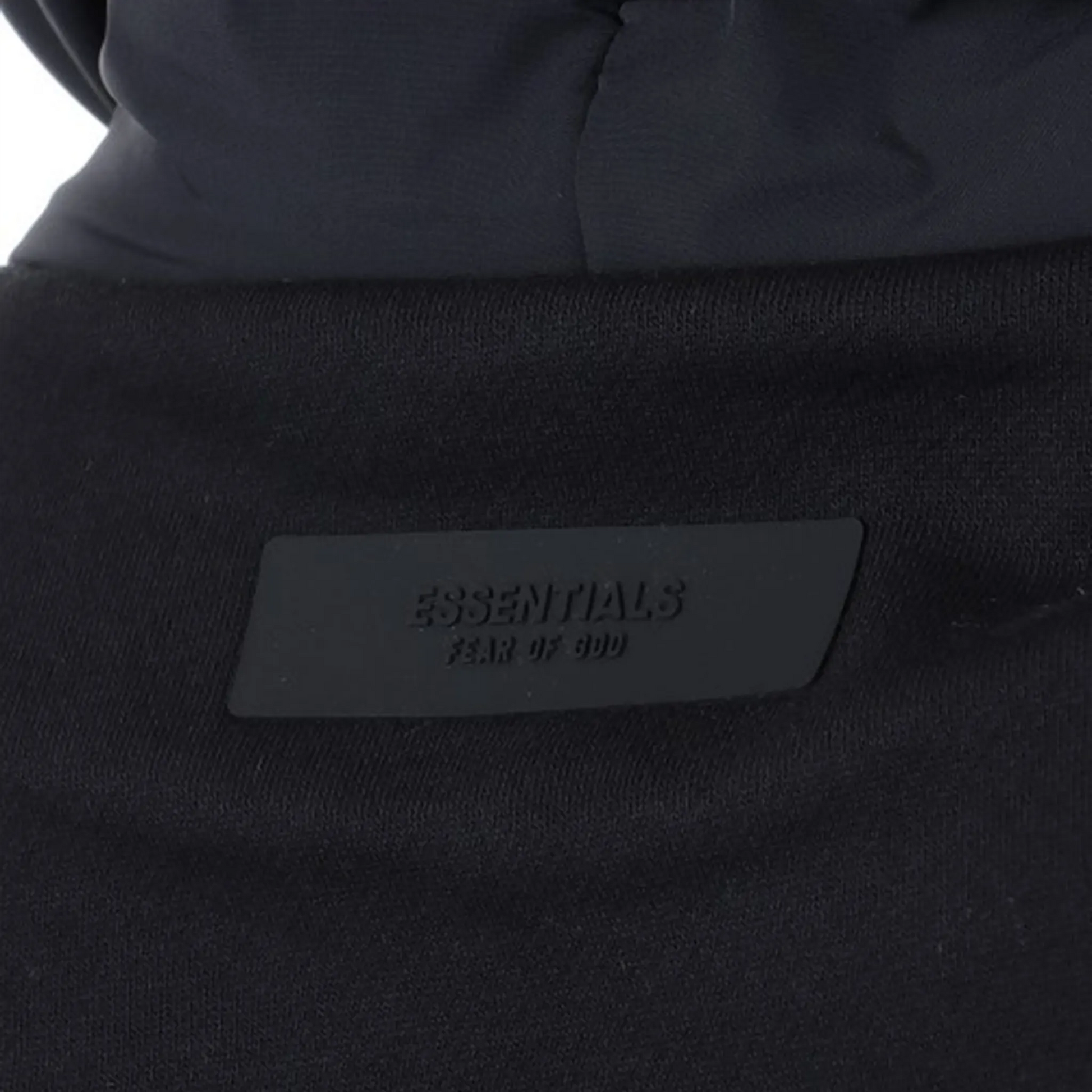 Fear Of God Essentials Core Collection Nylon Fleece Black Hoodie (SS24)