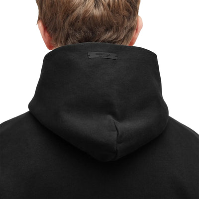 Fear Of God Essentials Heavy Fleece Vintage Shrunken Black Hoodie (FW24)