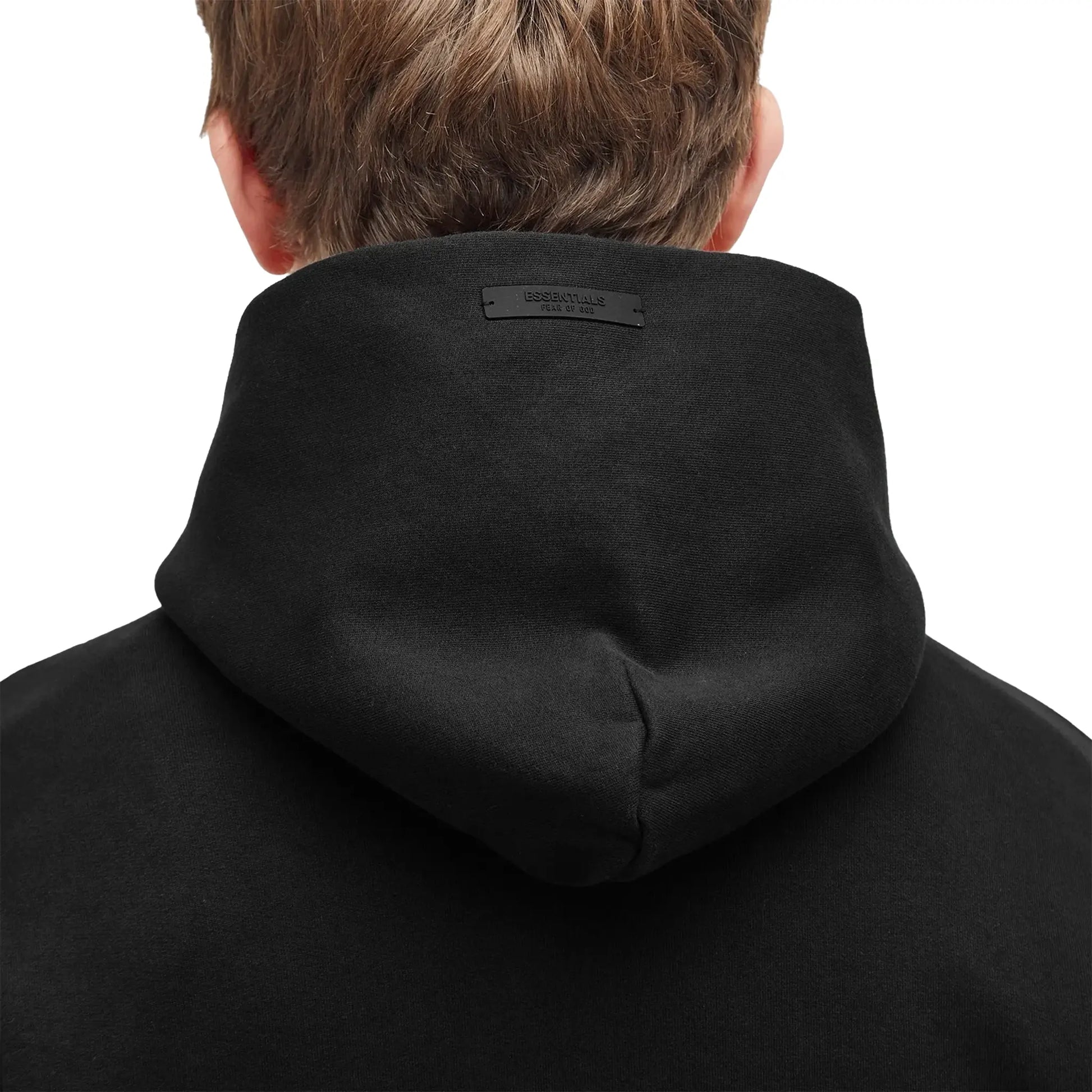 Fear Of God Essentials Heavy Fleece Vintage Shrunken Black Hoodie (FW24)