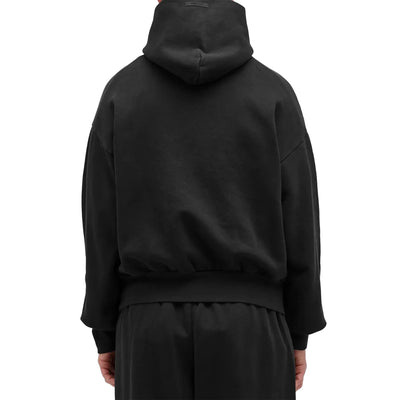 Fear Of God Essentials Heavy Fleece Vintage Shrunken Black Hoodie (FW24)