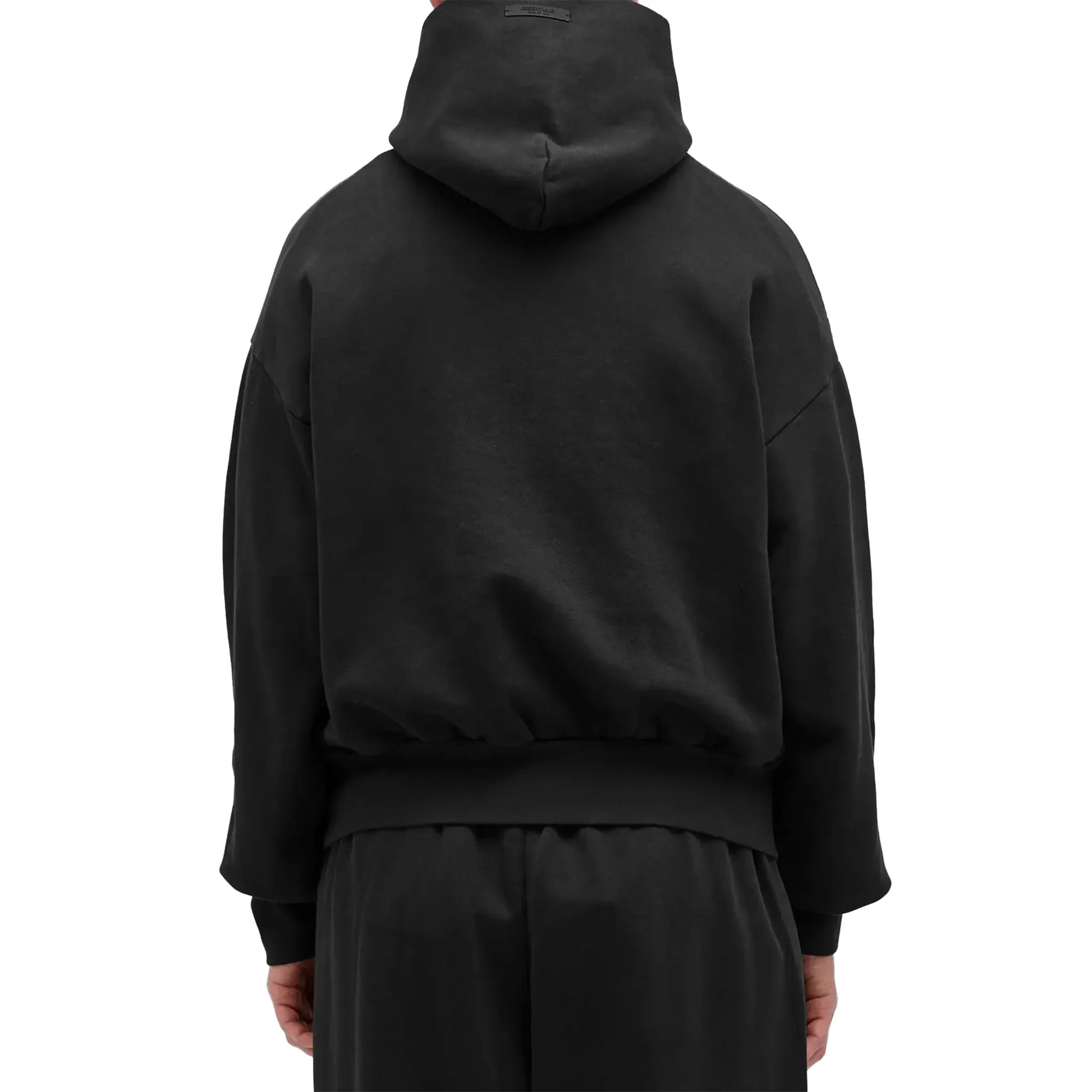 Fear Of God Essentials Heavy Fleece Vintage Shrunken Black Hoodie (FW24)