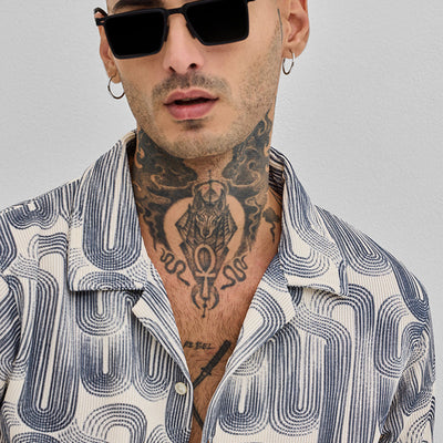 Blue Abstract Box Fit Shirt