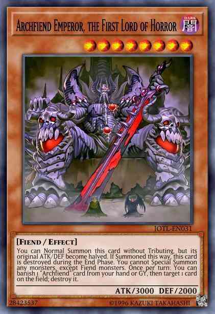 Archfiend Emperor, the First Lord of Horror - JOTL-EN031 - Rare - 1st Edition