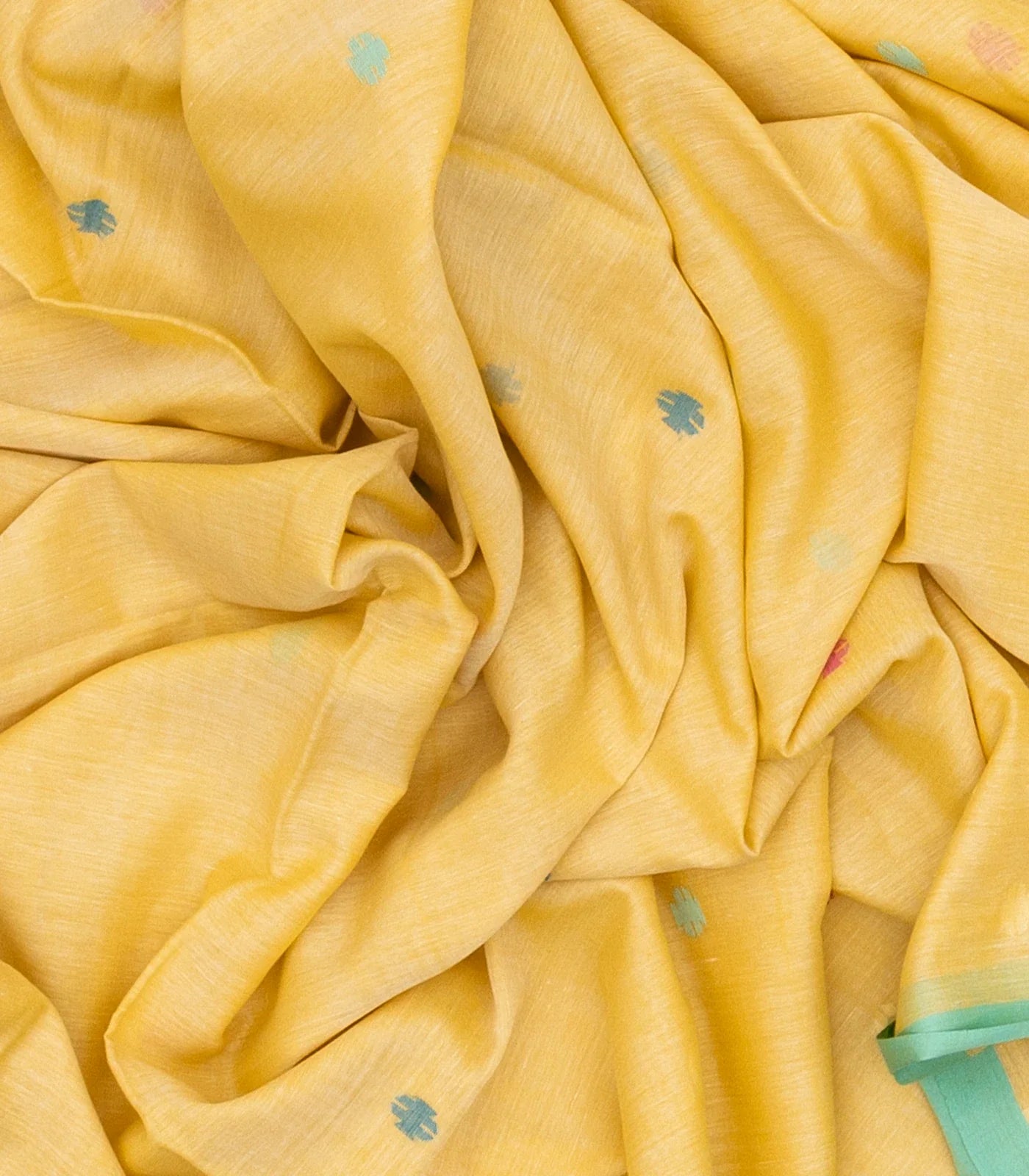 Sandal Handloom Bengal Cotton Saree With Jamdnai Llama Motifs in the Pallu