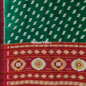 Green Odisha Ikat Contemporary Silk Saree