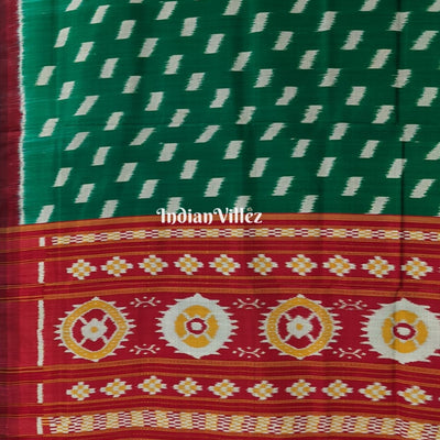 Green Odisha Ikat Contemporary Silk Saree