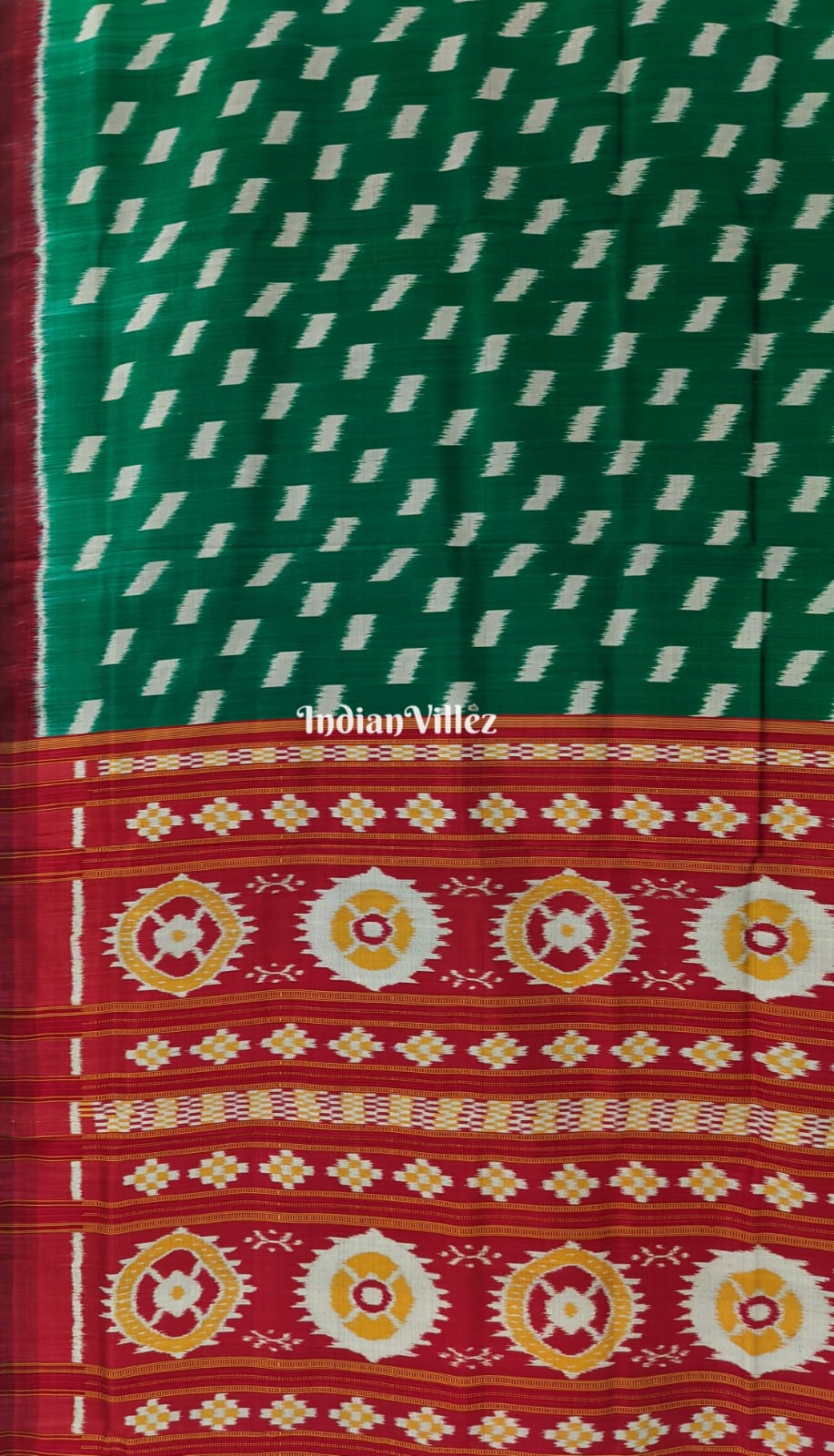Green Odisha Ikat Contemporary Silk Saree