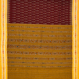 Maroon Handloom Orissa Cotton Saree With Contrast Border