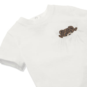 Fendi Bear Pocket Baby  White T Shirt