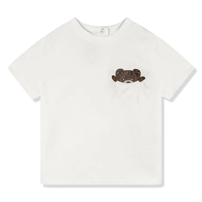 Fendi Bear Pocket Baby  White T Shirt