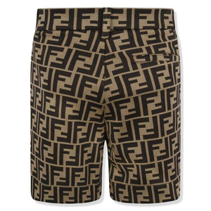 Fendi FF Logo Baby Boys Brown Shorts