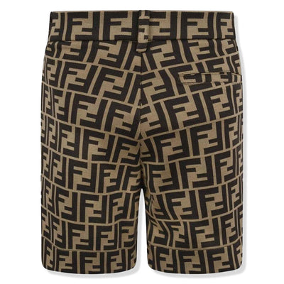 Fendi FF Logo Baby Boys Brown Shorts