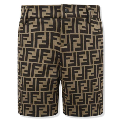 Fendi FF Logo Baby Boys Brown Shorts