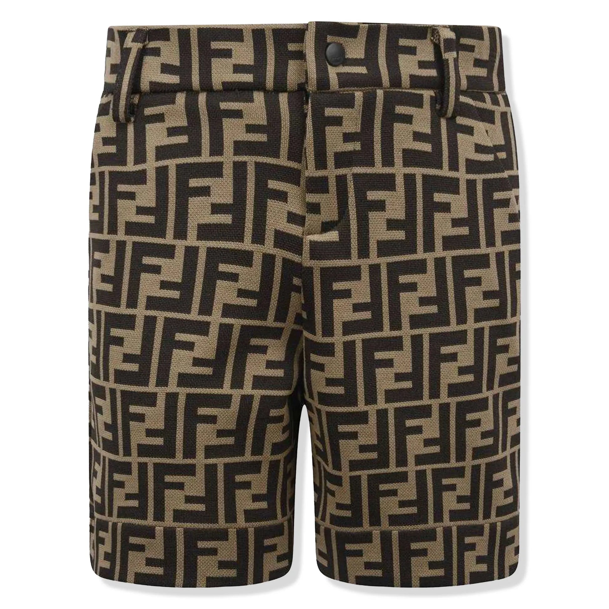 Fendi FF Logo Baby Boys Brown Shorts