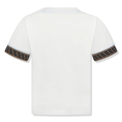 Fendi FF Logo Baby Boys Trim White T Shirt