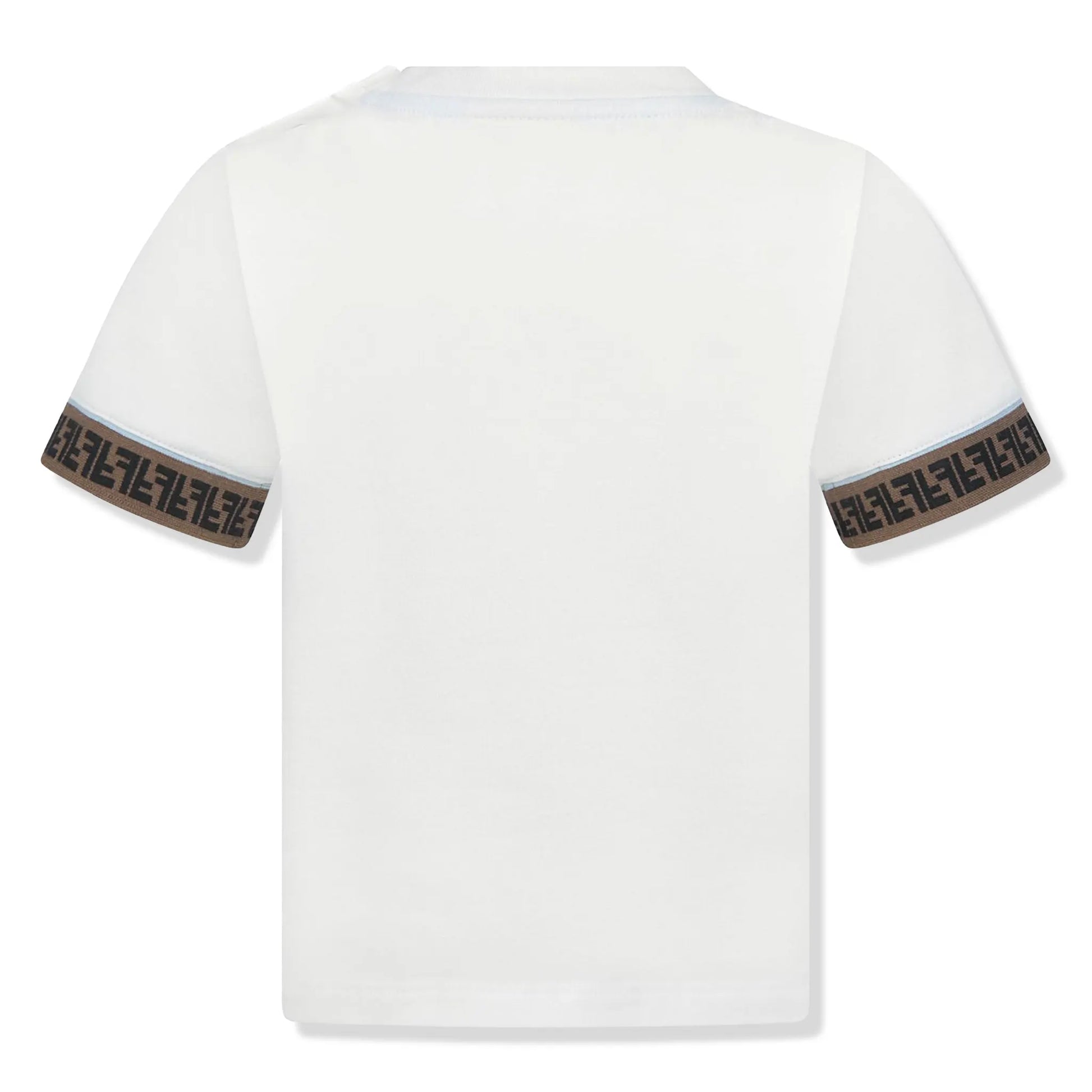 Fendi FF Logo Baby Boys Trim White T Shirt