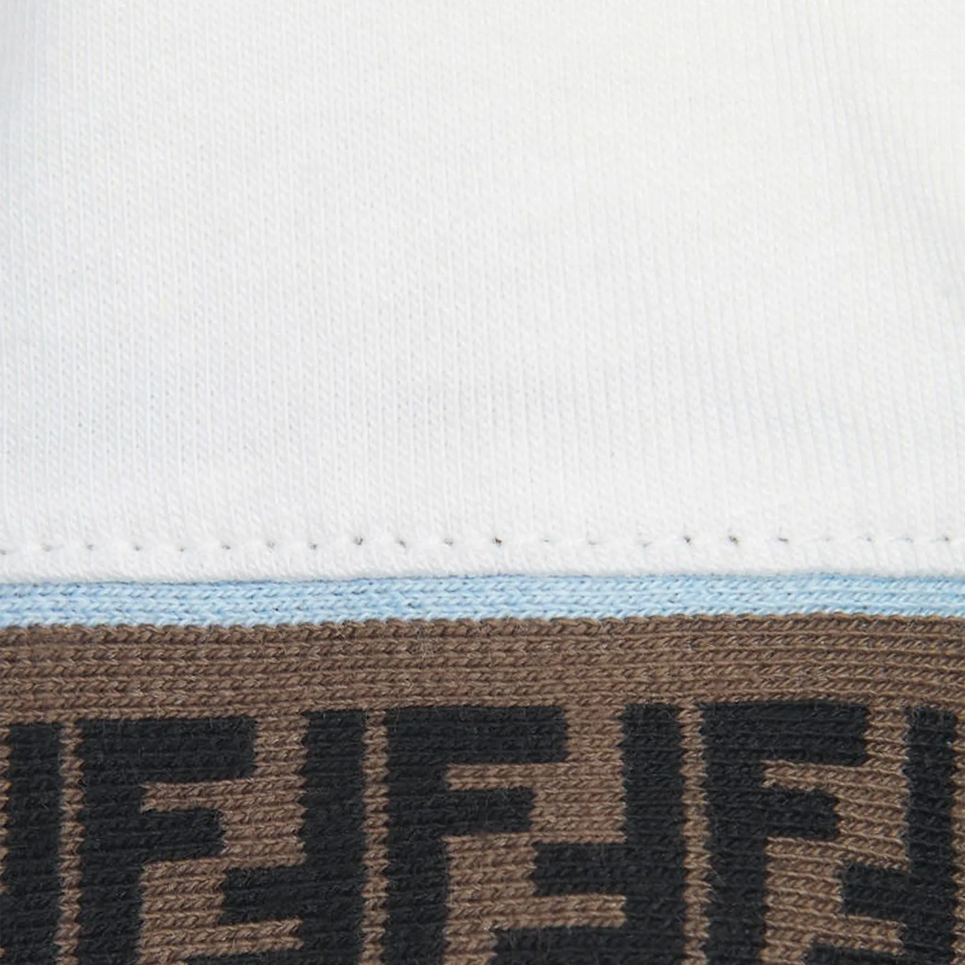 Fendi FF Logo Baby Boys Trim White T Shirt