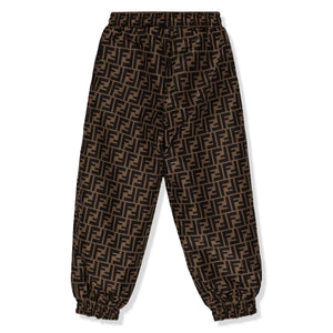 Fendi FF Logo Kids Brown Sweatpants