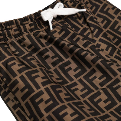 Fendi FF Logo Kids Brown Sweatpants
