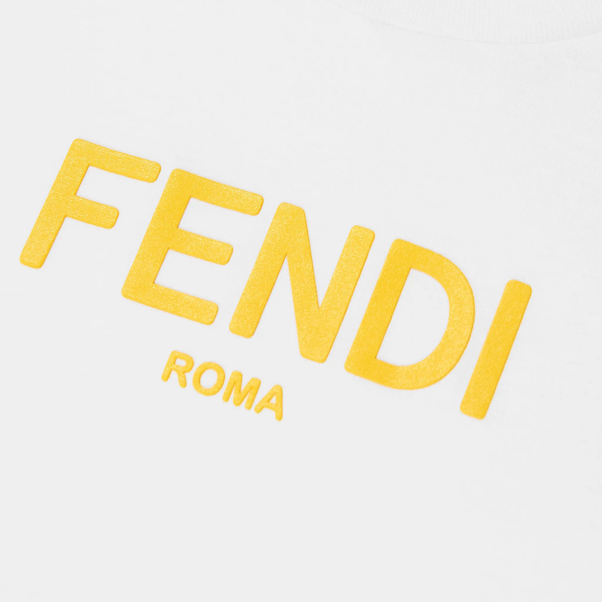 Fendi Logo Kids White T Shirt
