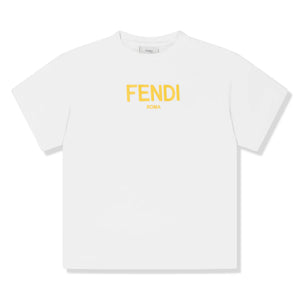 Fendi Logo Kids White T Shirt