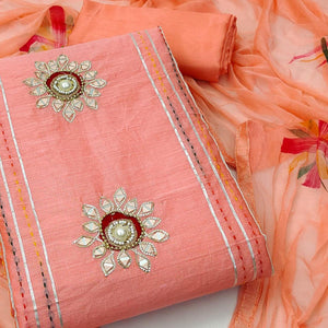 Fenta Embroidered Chanderi Dress Material