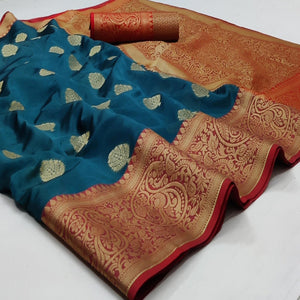 Ferozi Festive Wear Woven Silk Saree