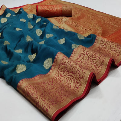 Ferozi Festive Wear Woven Silk Saree