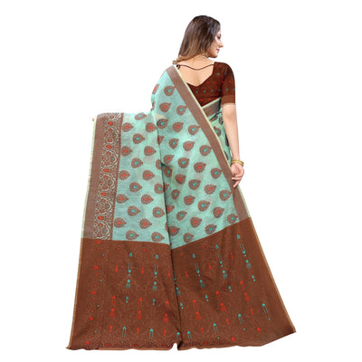 Ferozi  Festive Wear Woven With Meena Butta Rich Pallu Cotton Saree