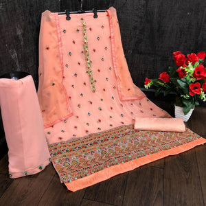 Festive Wear Light Pink Sequins Embroidery Work Faux Georgette Patiala Suit