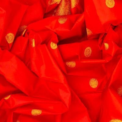Red Handloom Kanchipuram Silk Saree With Gandaberunda Motifs