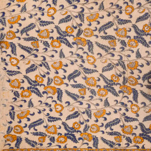 Pink Woven Kalamkari Kota Cotton Saree With Printed Floral Motifs