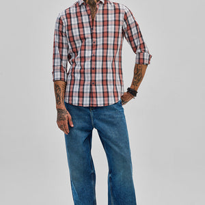 Red Checks Slim Fit Shirt